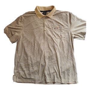Greg Norman Pale yellow Striped Golf Polo